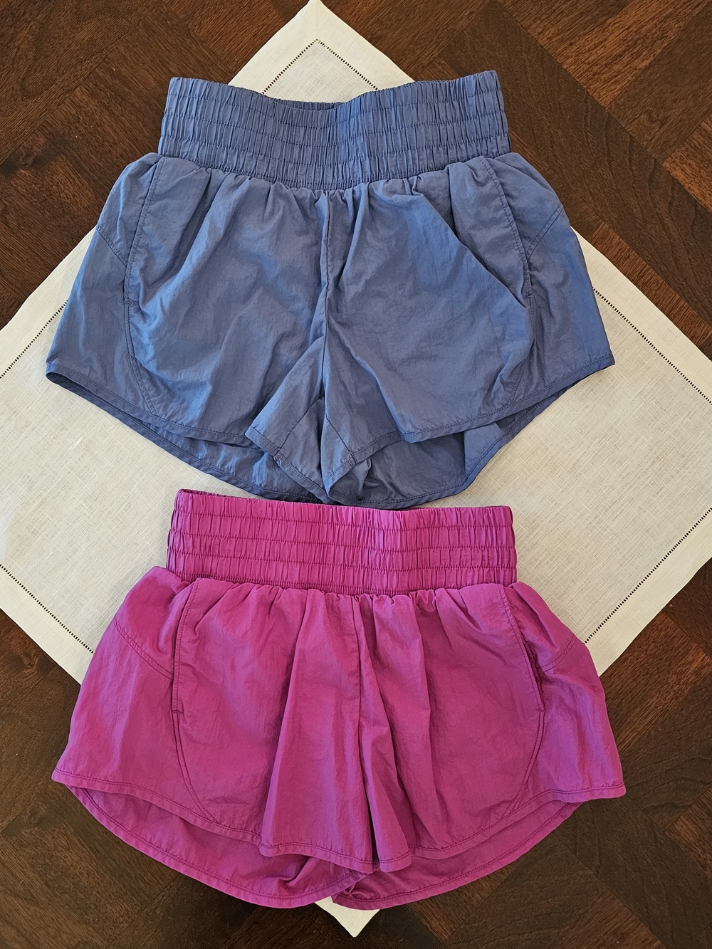 All In Motion Girls High Rise Lined Athletic Shorts S 6/7 Purple Blue Lot Of 2